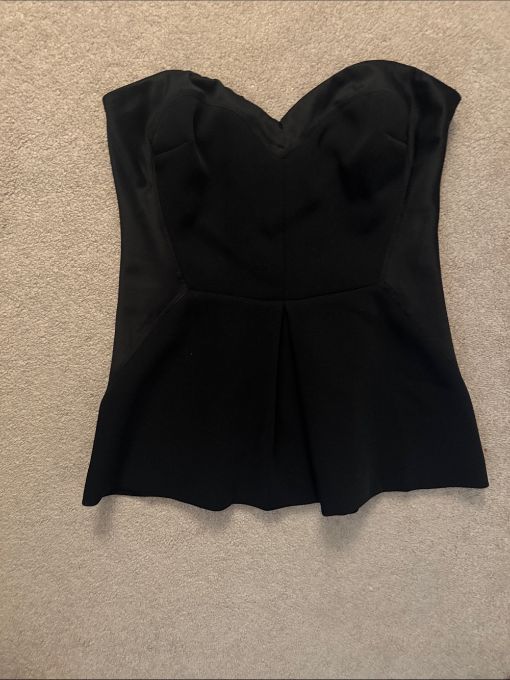 Victoria's Secret Black Strapless Peplum Top